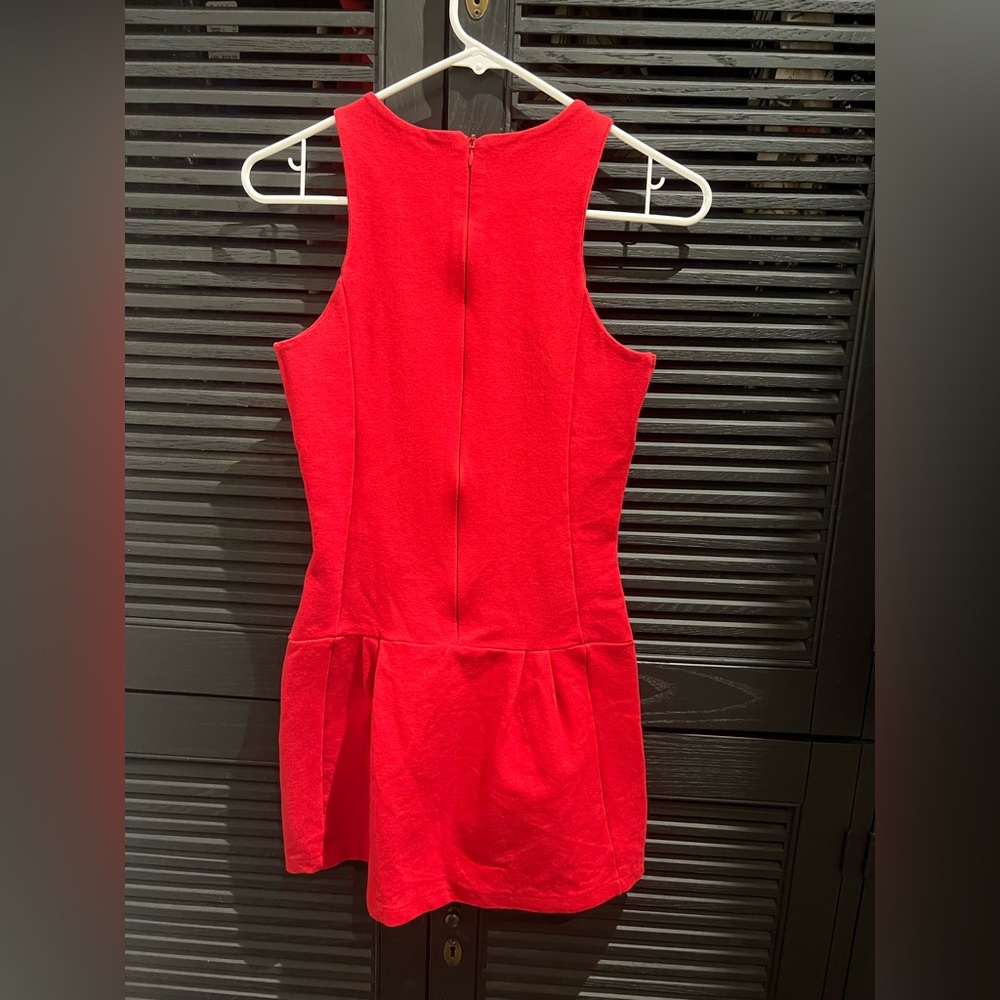 Zara Basic Evening Collection Red Mini Dress Plea… - image 3